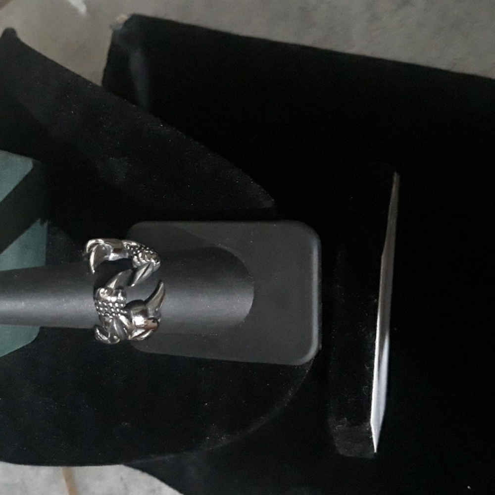 Stainless Claw ring sz 7 22mm